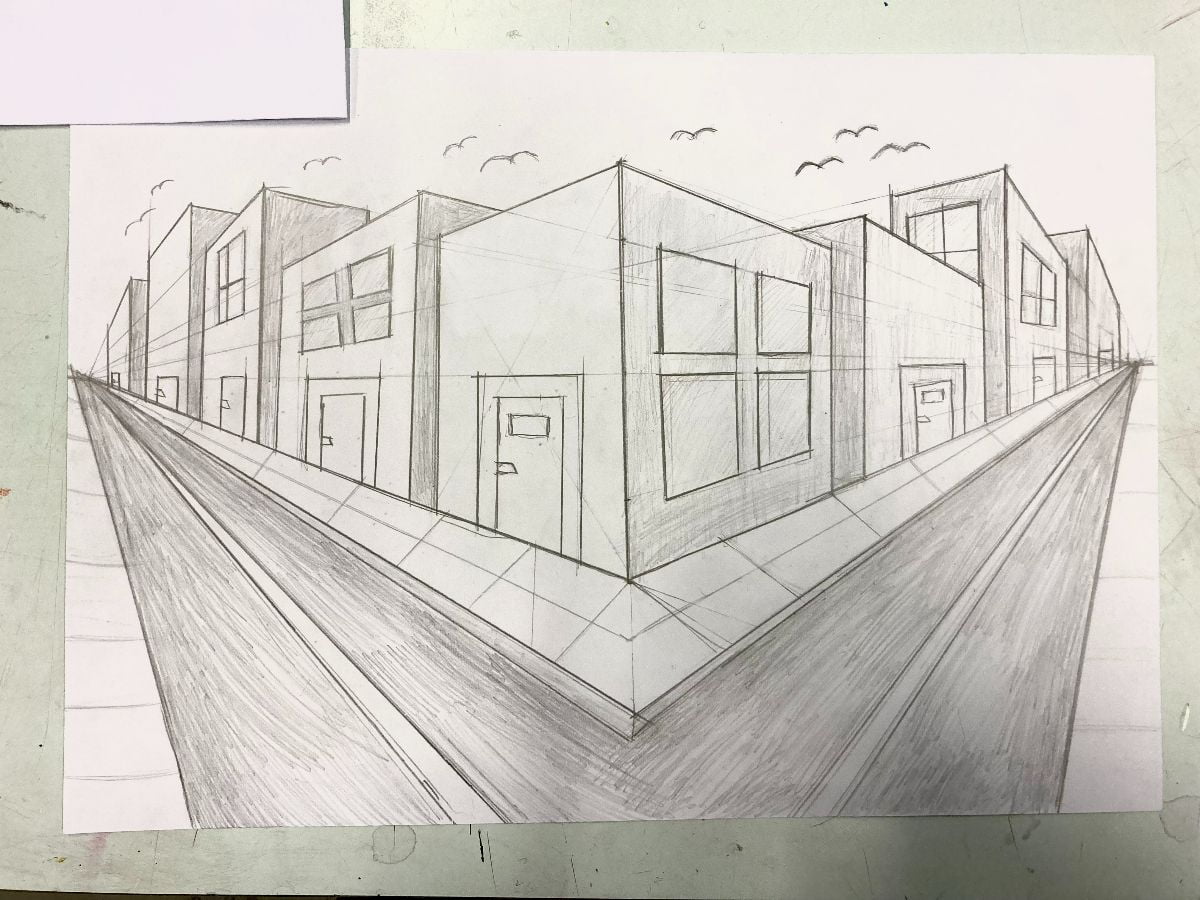 Bybilde I To Punkts Perspektiv Kunstforteller